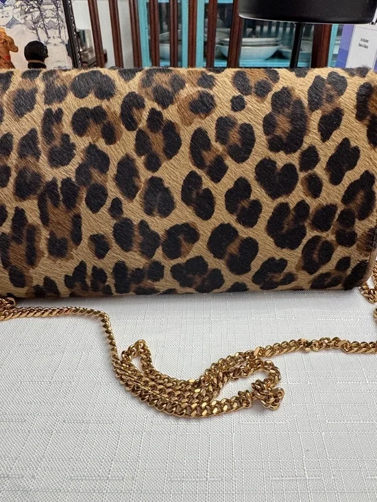 Versace Medusa '95 Leopard Wallet on gold chain 7" L x 1" W x 4" H. - Picture 7 of 14